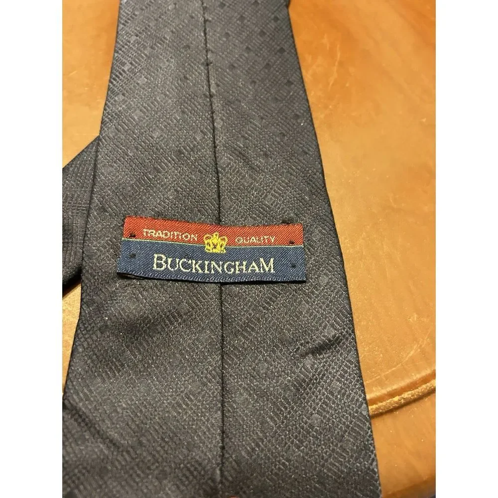 Buckingham Mens‎ Tie Necktie Blue 100% Italian Silk Imported
